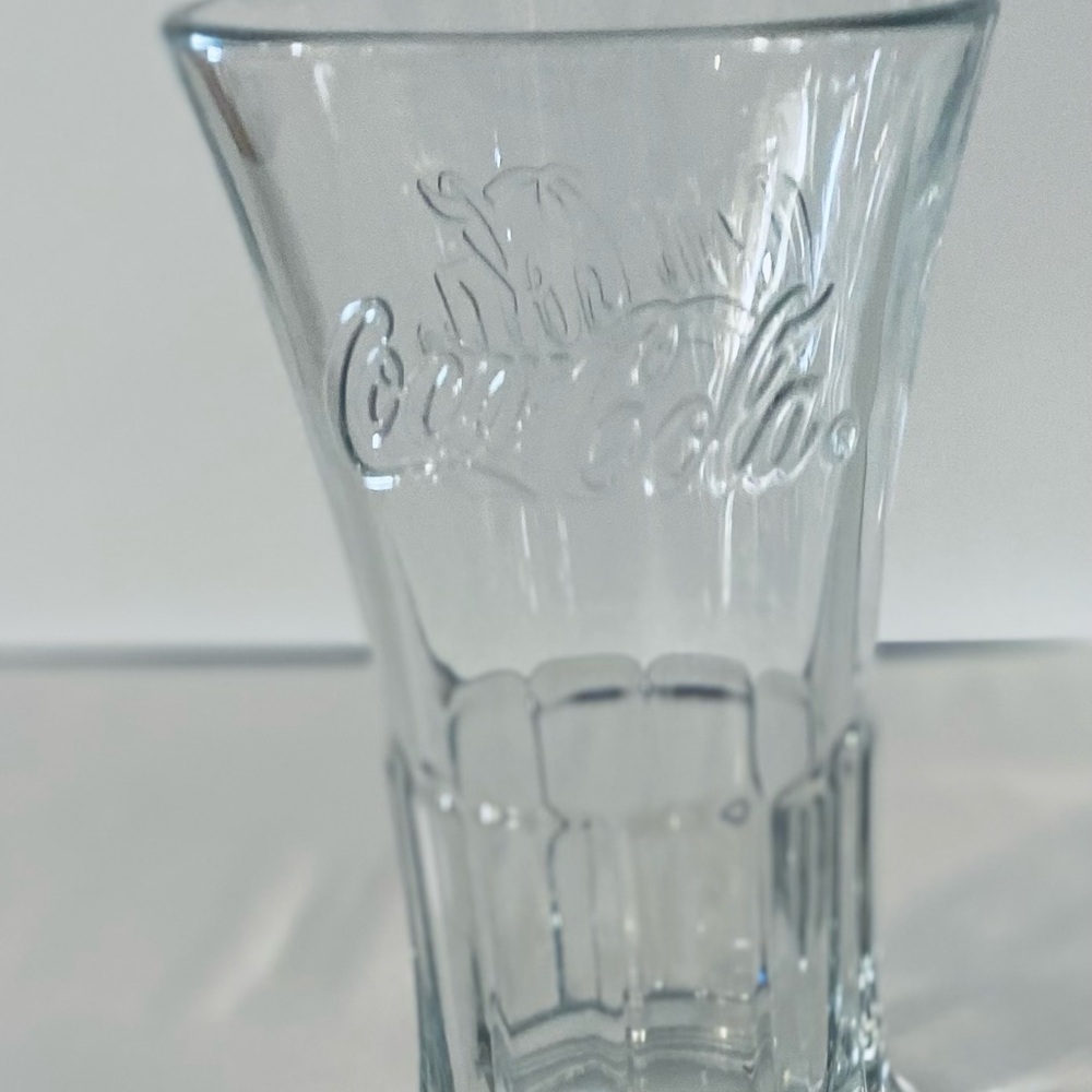 Vtg Set of 2 Libbey Coca-Cola Flared 16oz Clear Glass 6" Tumbler Cups Coke - Picture 3 of 6